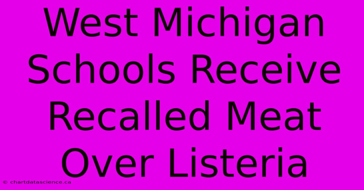 West Michigan Schools Receive Recalled Meat Over Listeria 