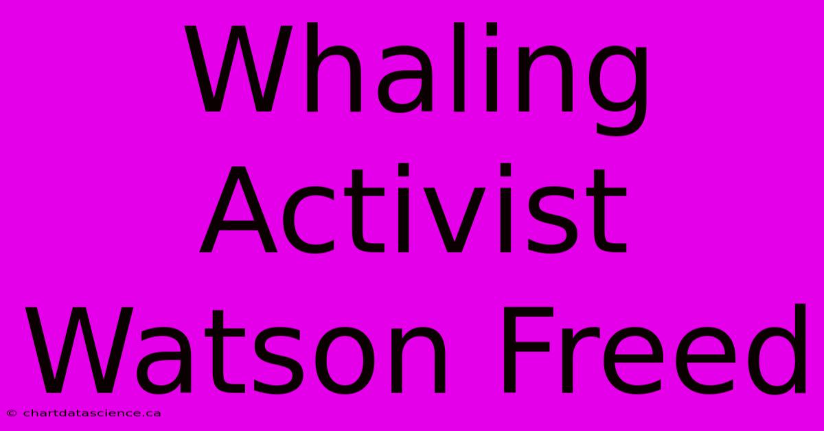 Whaling Activist Watson Freed