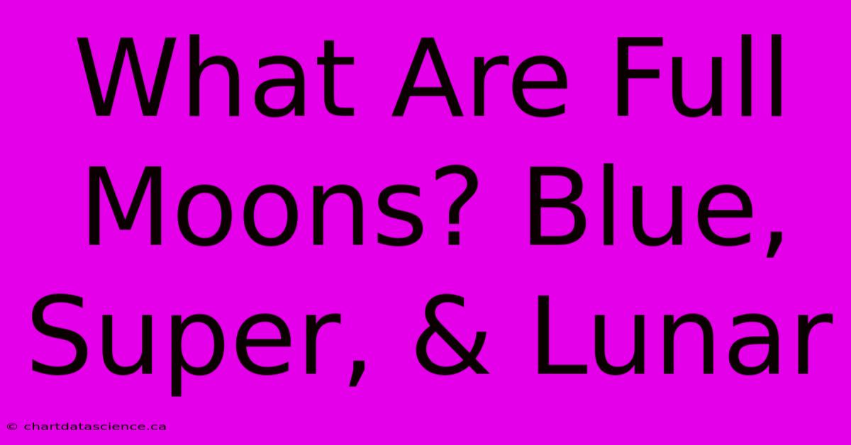 What Are Full Moons? Blue, Super, & Lunar