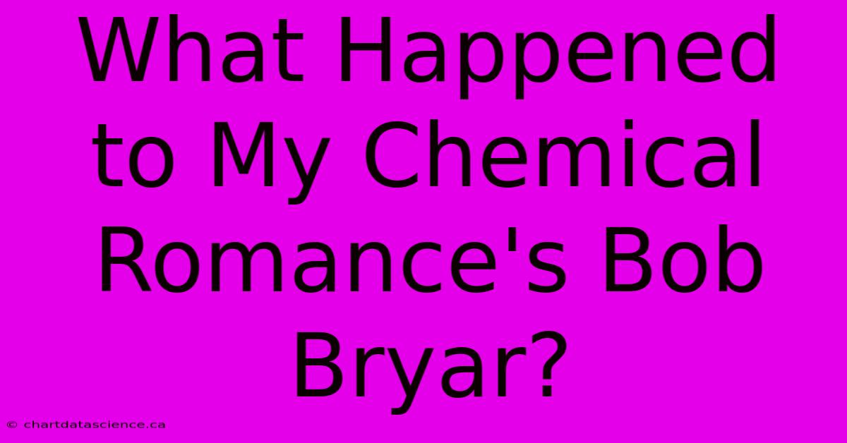 What Happened To My Chemical Romance's Bob Bryar?