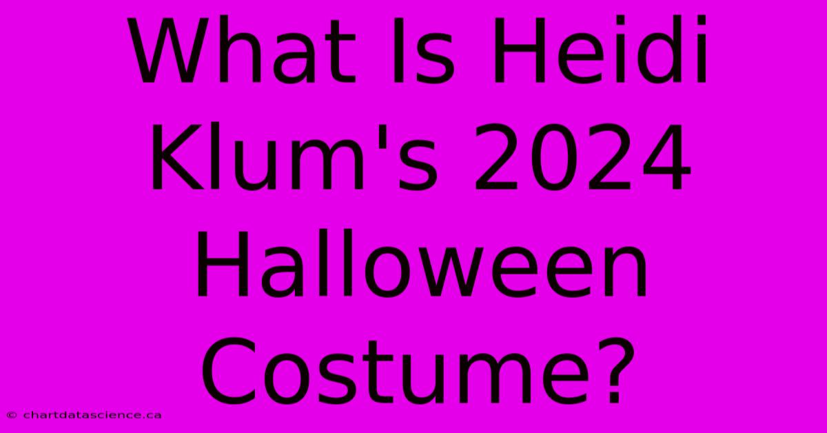 What Is Heidi Klum's 2024 Halloween Costume? 