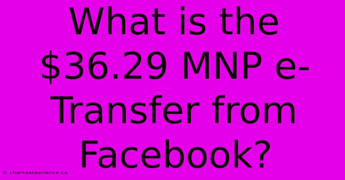 What Is The $36.29 MNP E-Transfer From Facebook?