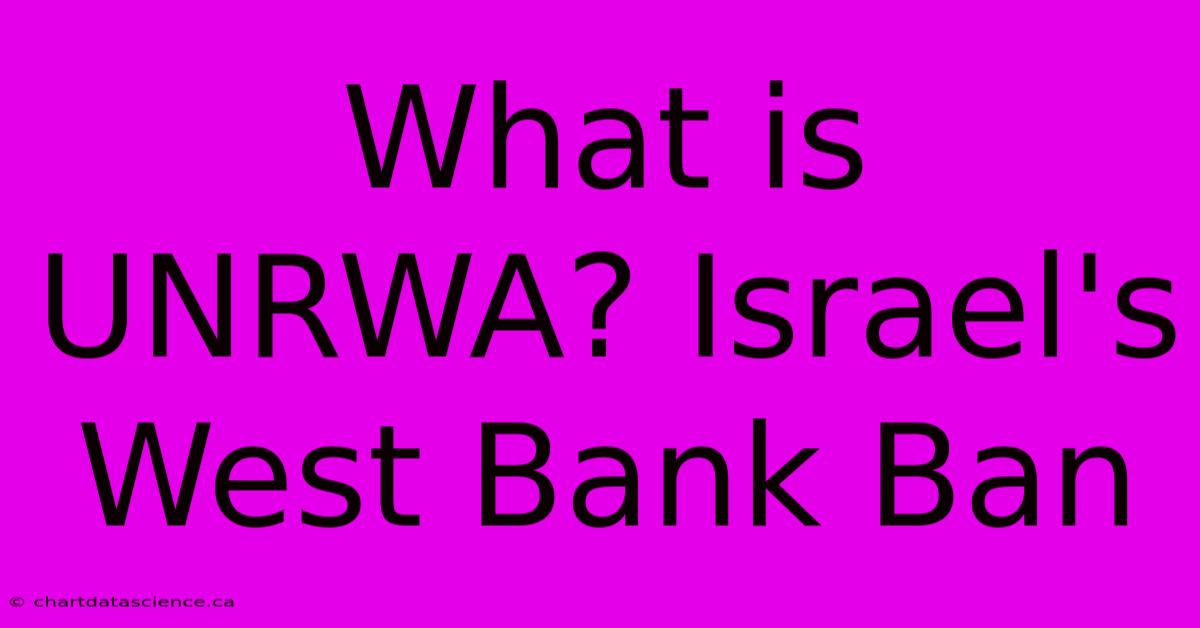 What Is UNRWA? Israel's West Bank Ban