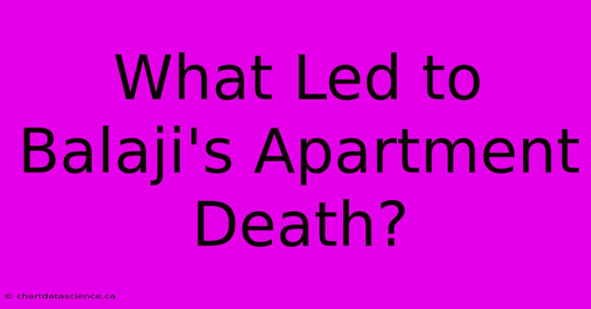 What Led To Balaji's Apartment Death?