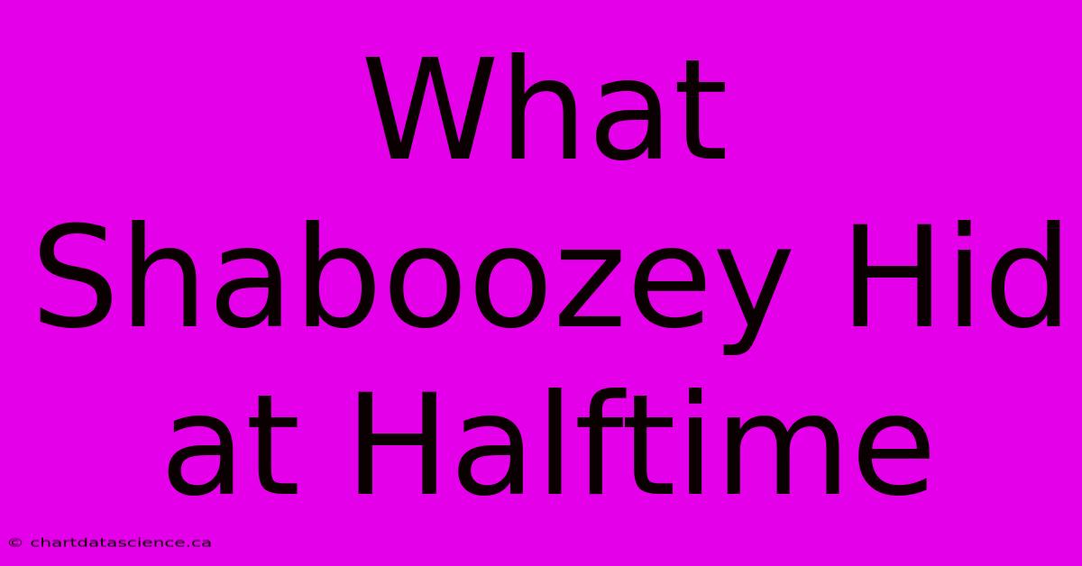 What Shaboozey Hid At Halftime