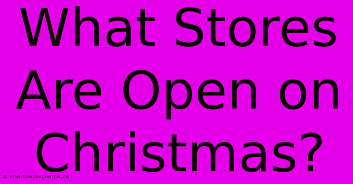 What Stores Are Open On Christmas?