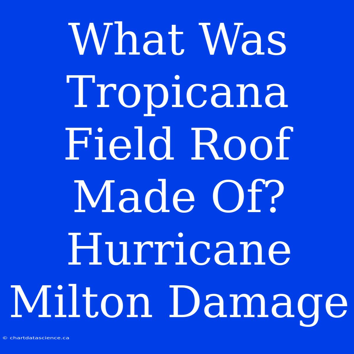 What Was Tropicana Field Roof Made Of? Hurricane Milton Damage