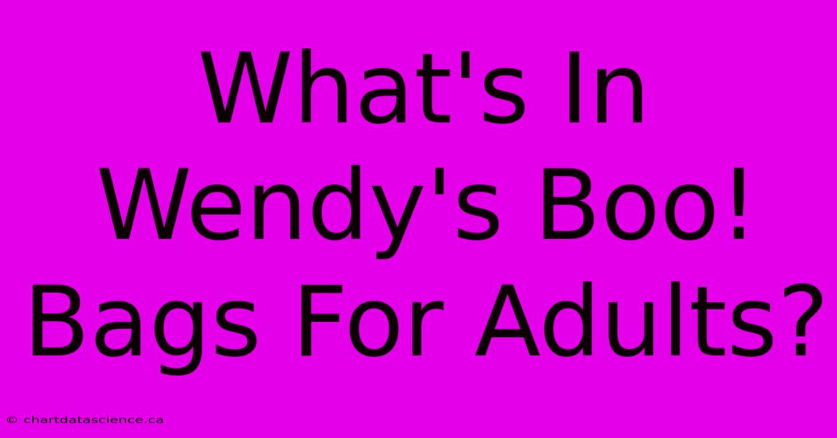 What's In Wendy's Boo! Bags For Adults? 