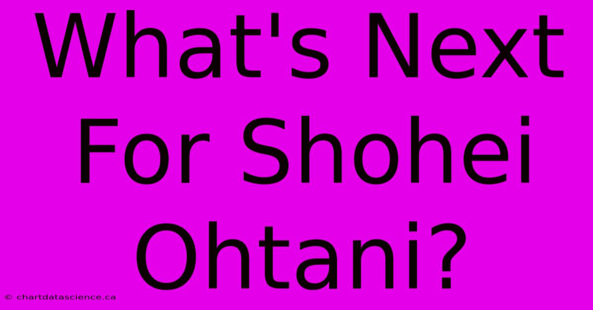 What's Next For Shohei Ohtani?