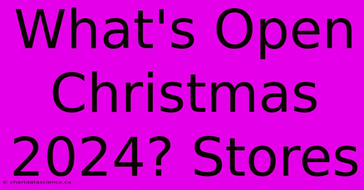 What's Open Christmas 2024? Stores