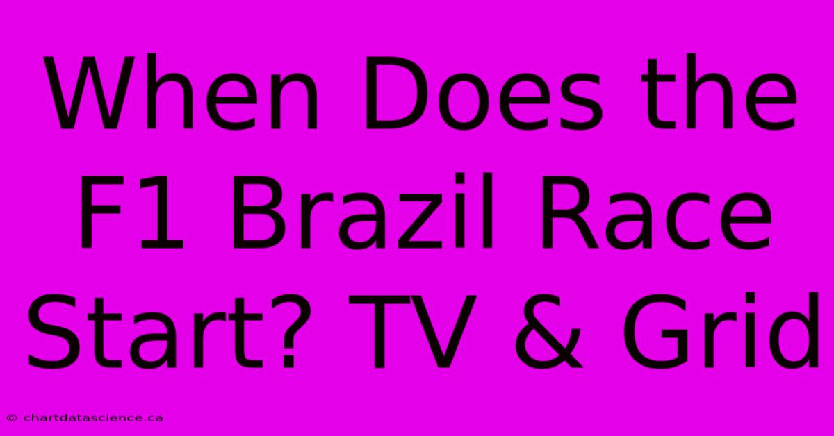 When Does The F1 Brazil Race Start? TV & Grid