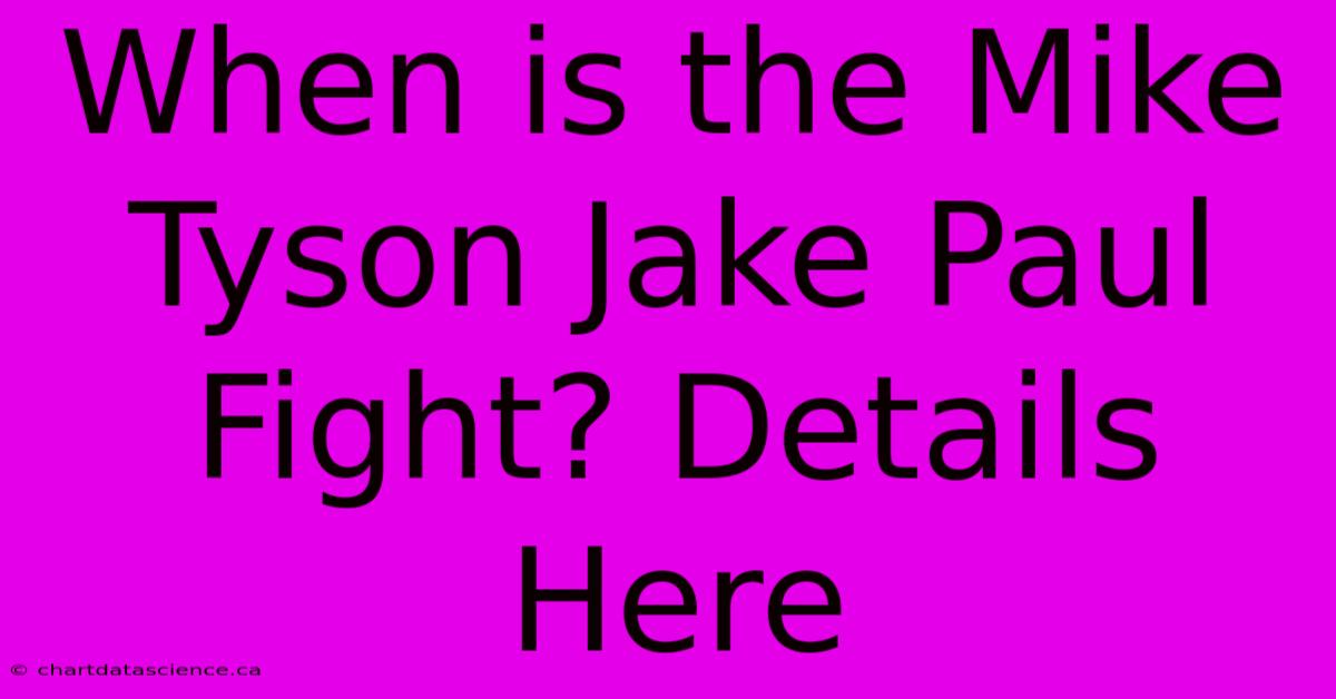 When Is The Mike Tyson Jake Paul Fight? Details Here