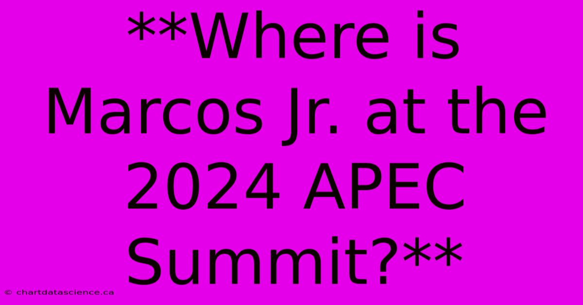 **Where Is Marcos Jr. At The 2024 APEC Summit?**