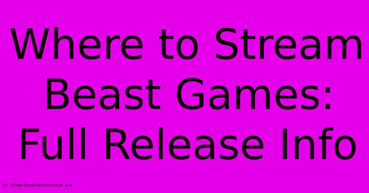 Where To Stream Beast Games: Full Release Info