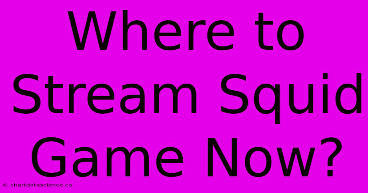 Where To Stream Squid Game Now