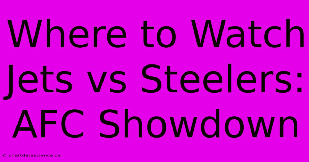 Where To Watch Jets Vs Steelers: AFC Showdown