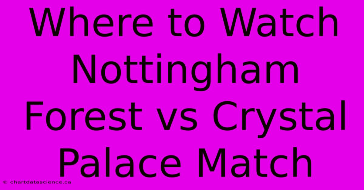 Where To Watch Nottingham Forest Vs Crystal Palace Match