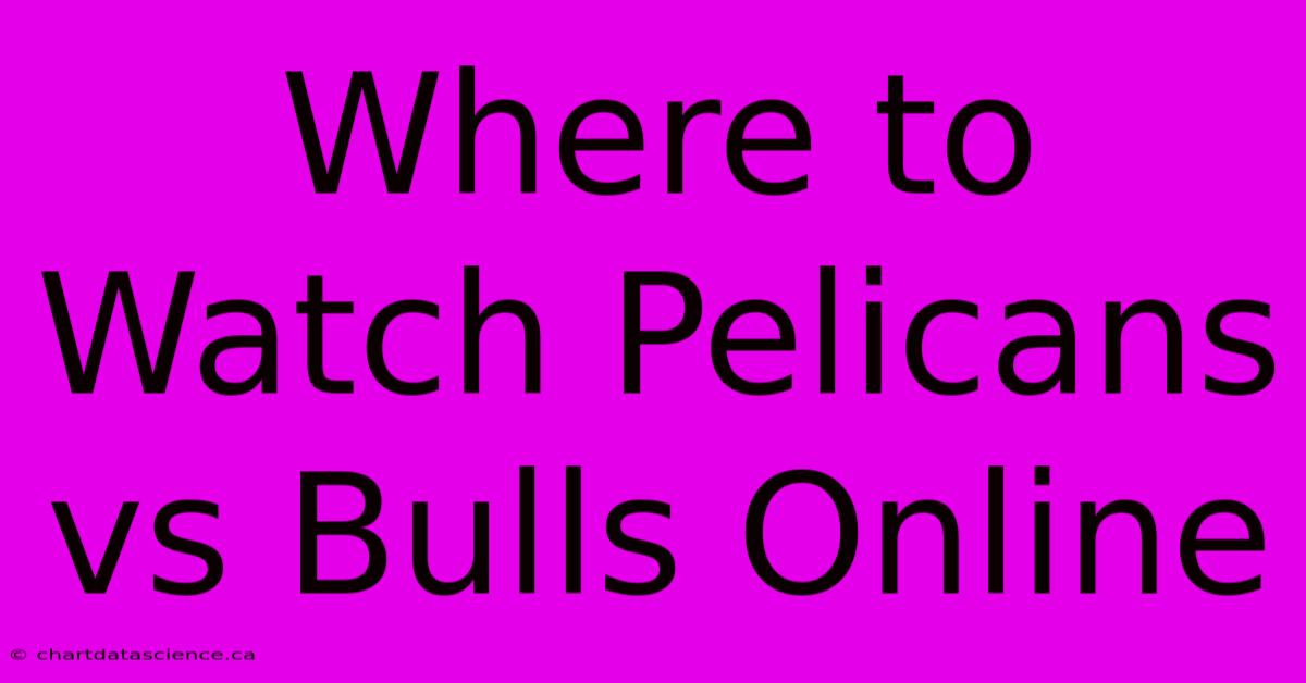 Where To Watch Pelicans Vs Bulls Online