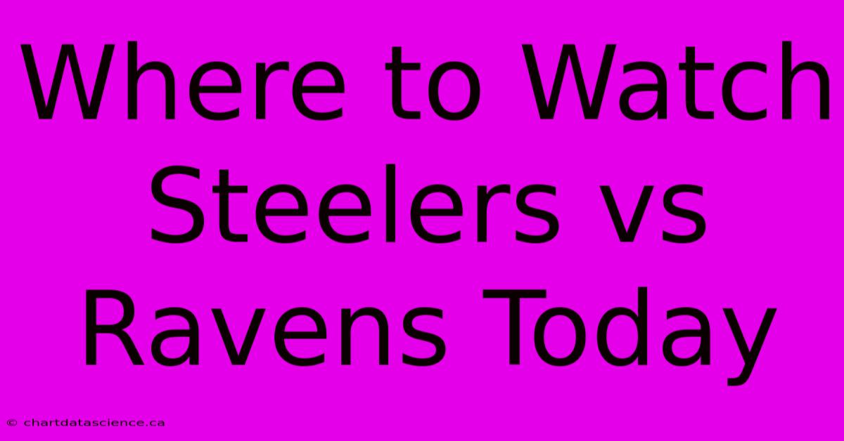 Where To Watch Steelers Vs Ravens Today