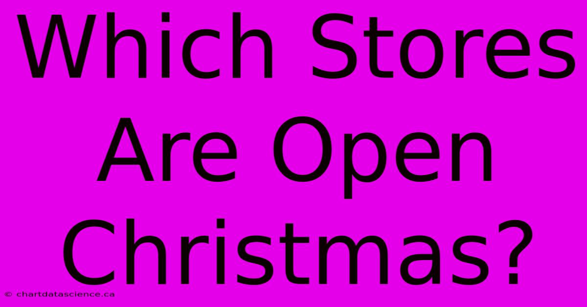 Which Stores Are Open Christmas?