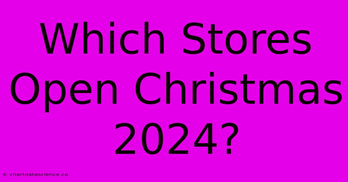 Which Stores Open Christmas 2024?