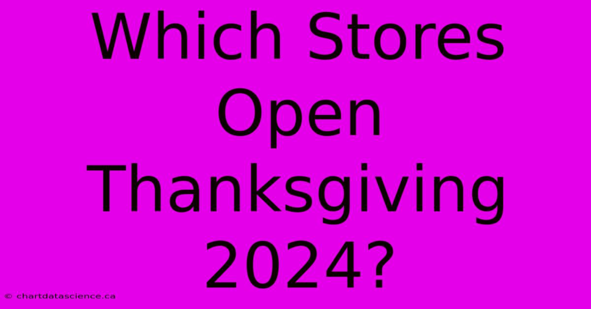 Which Stores Open Thanksgiving 2024?