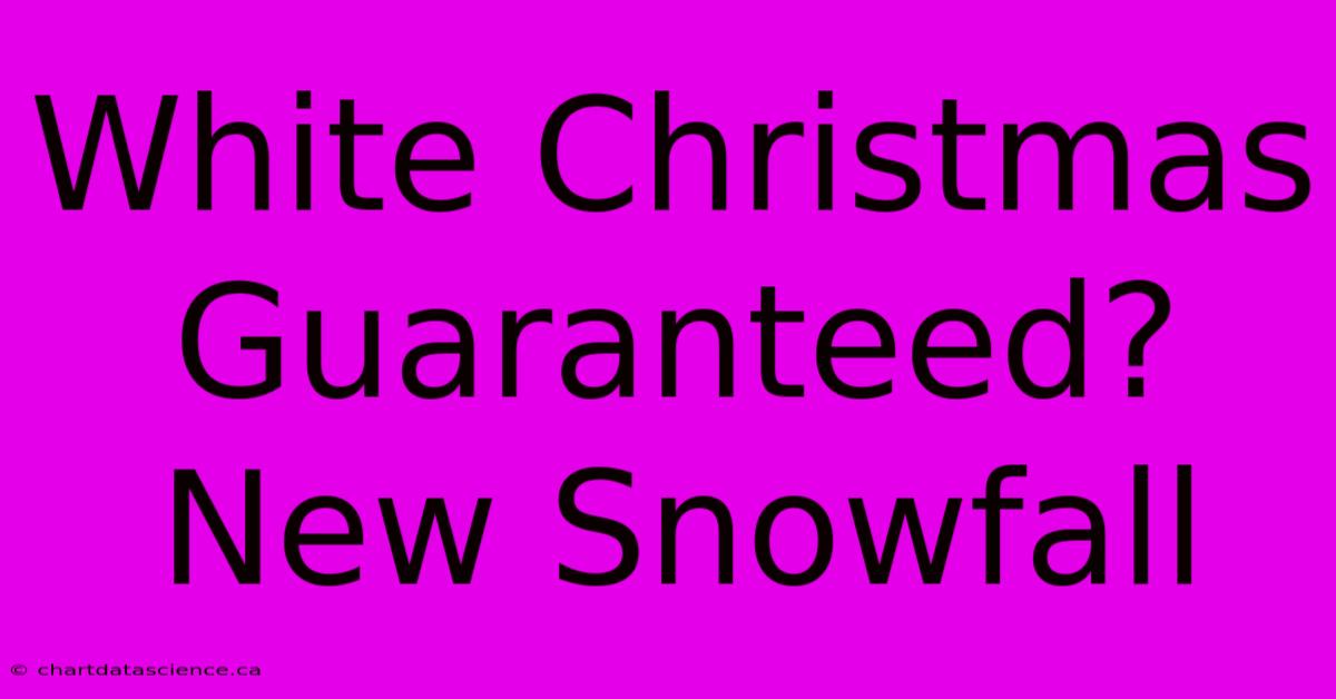 White Christmas Guaranteed? New Snowfall