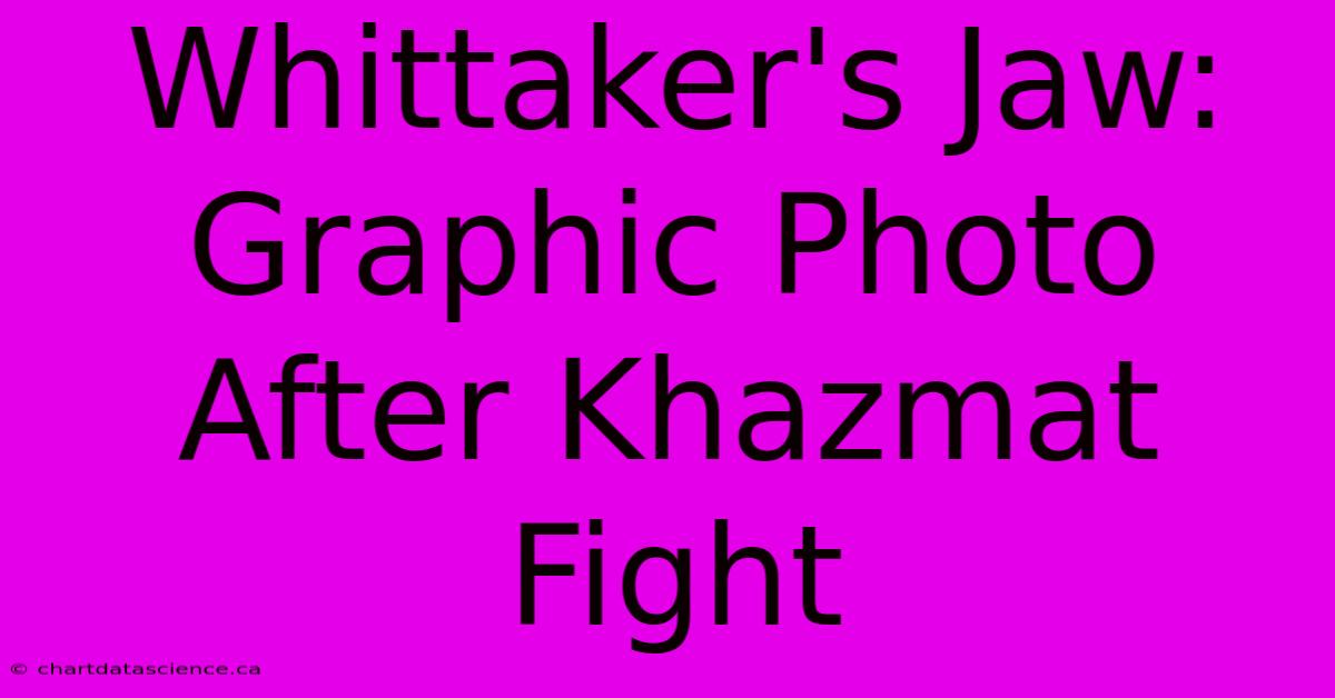 Whittaker's Jaw: Graphic Photo After Khazmat Fight