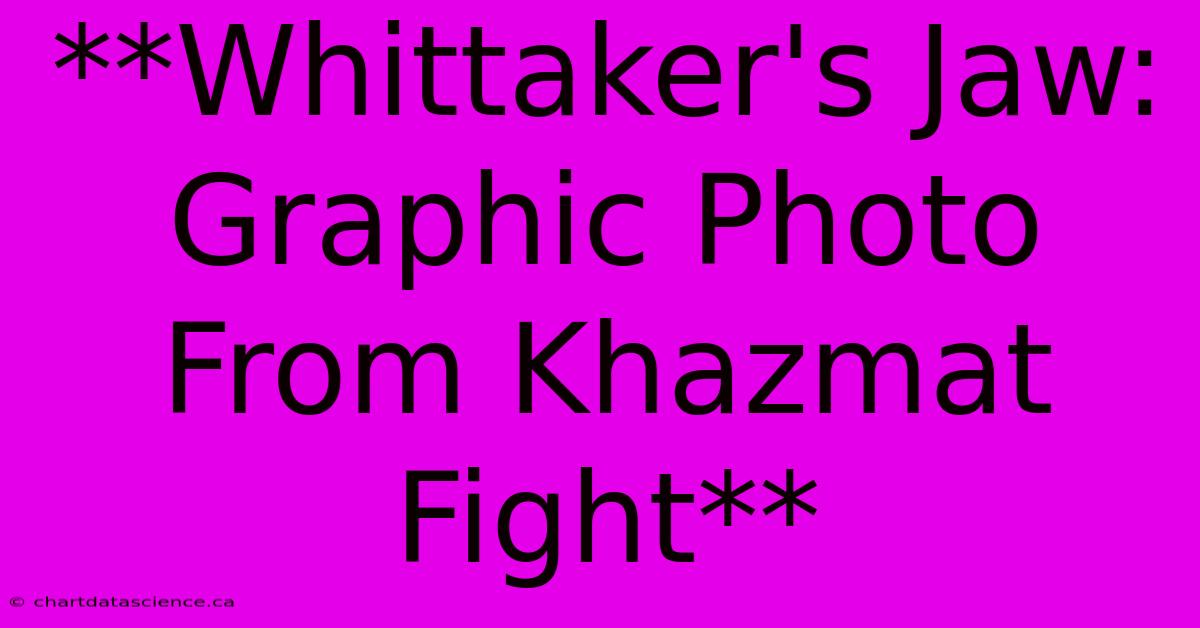 **Whittaker's Jaw: Graphic Photo From Khazmat Fight**