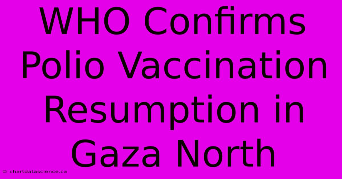 WHO Confirms Polio Vaccination Resumption In Gaza North 