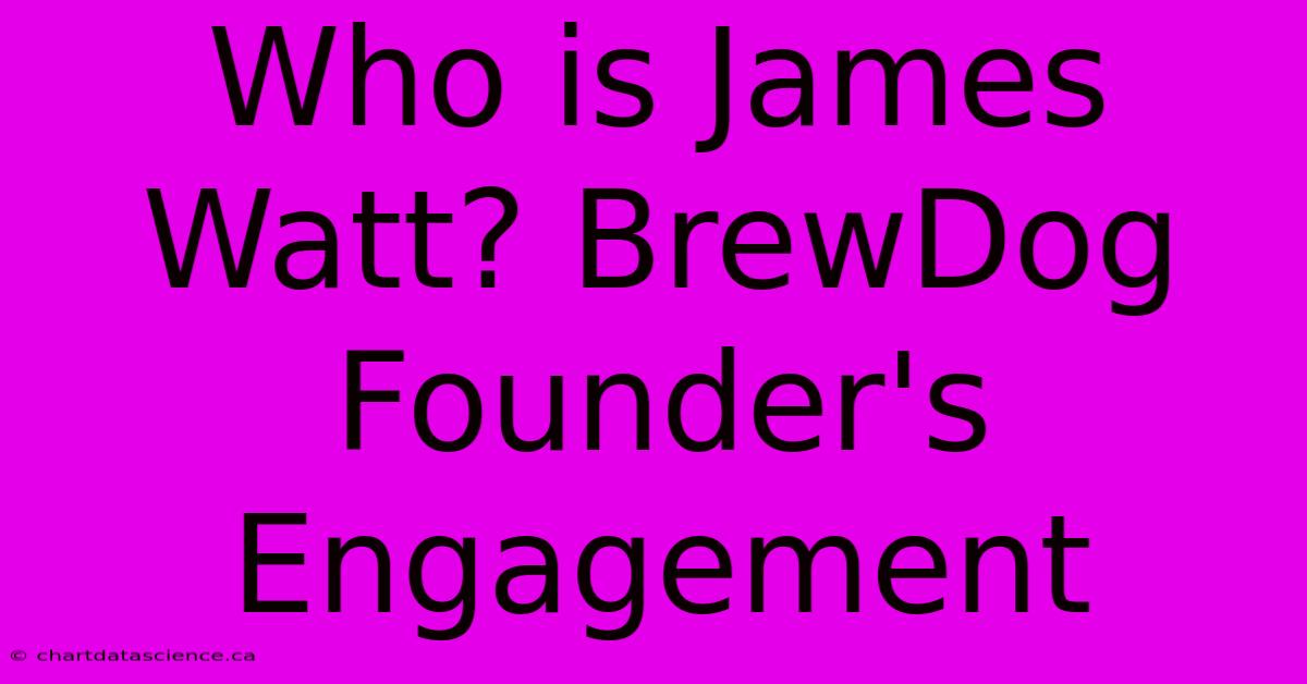 Who Is James Watt? BrewDog Founder's Engagement