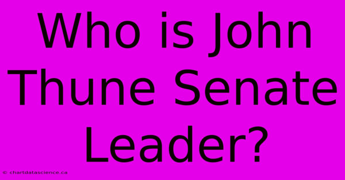 Who Is John Thune Senate Leader?