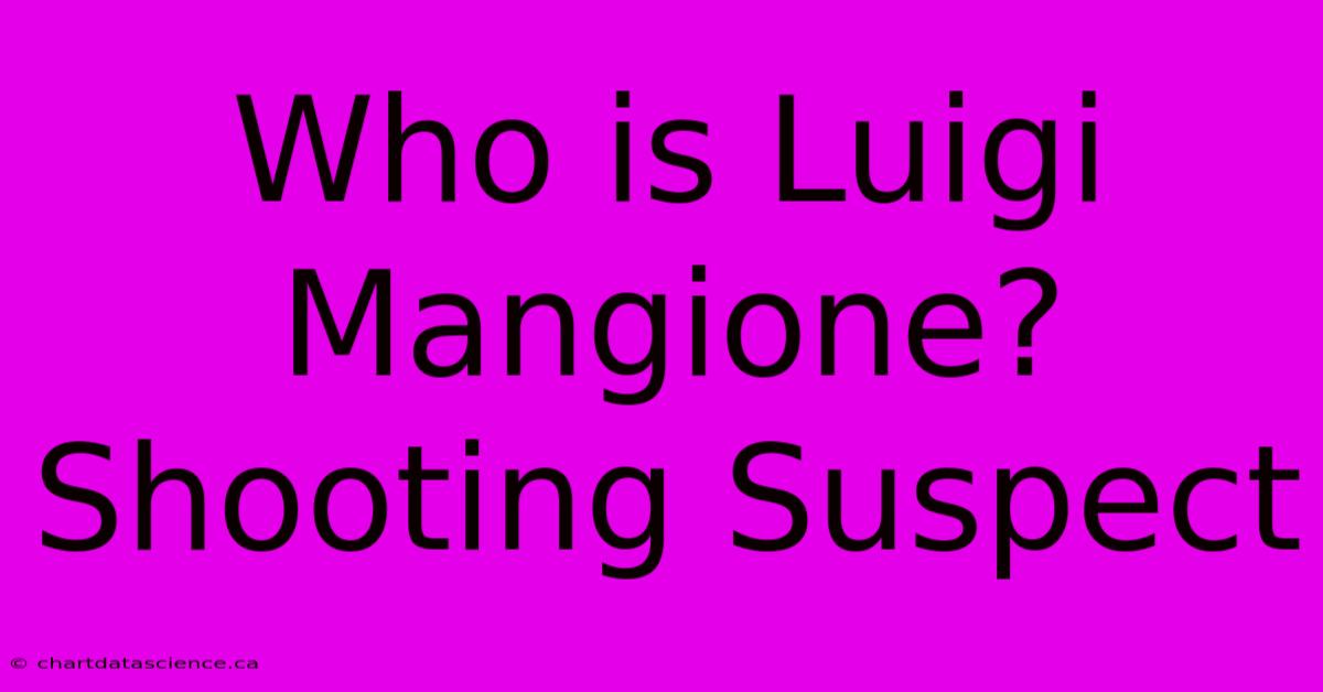 Who Is Luigi Mangione? Shooting Suspect