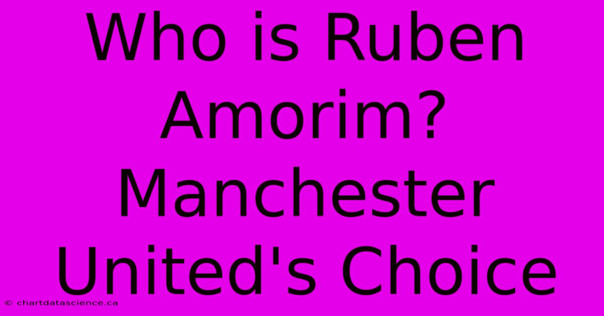 Who Is Ruben Amorim? Manchester United's Choice