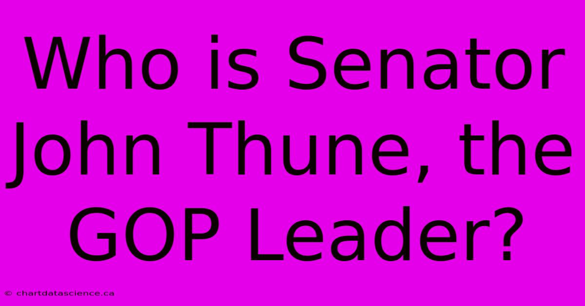 Who Is Senator John Thune, The GOP Leader?