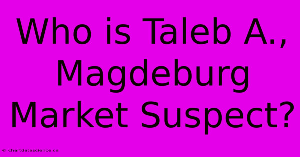 Who Is Taleb A., Magdeburg Market Suspect?