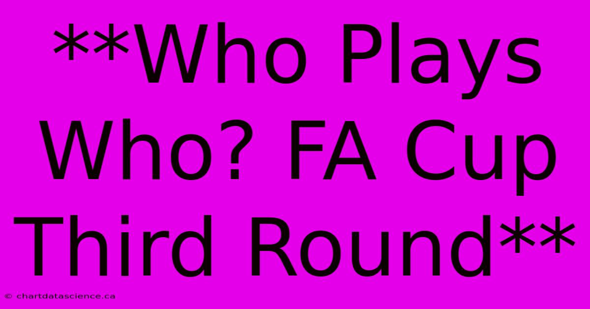 **Who Plays Who? FA Cup Third Round**