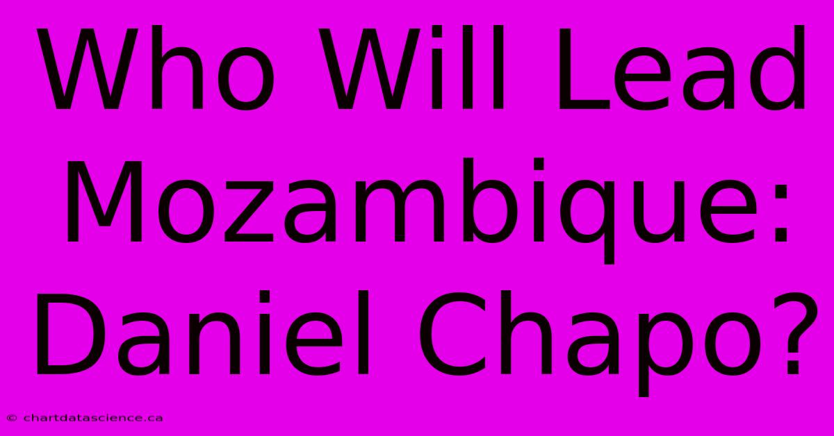 Who Will Lead Mozambique: Daniel Chapo?