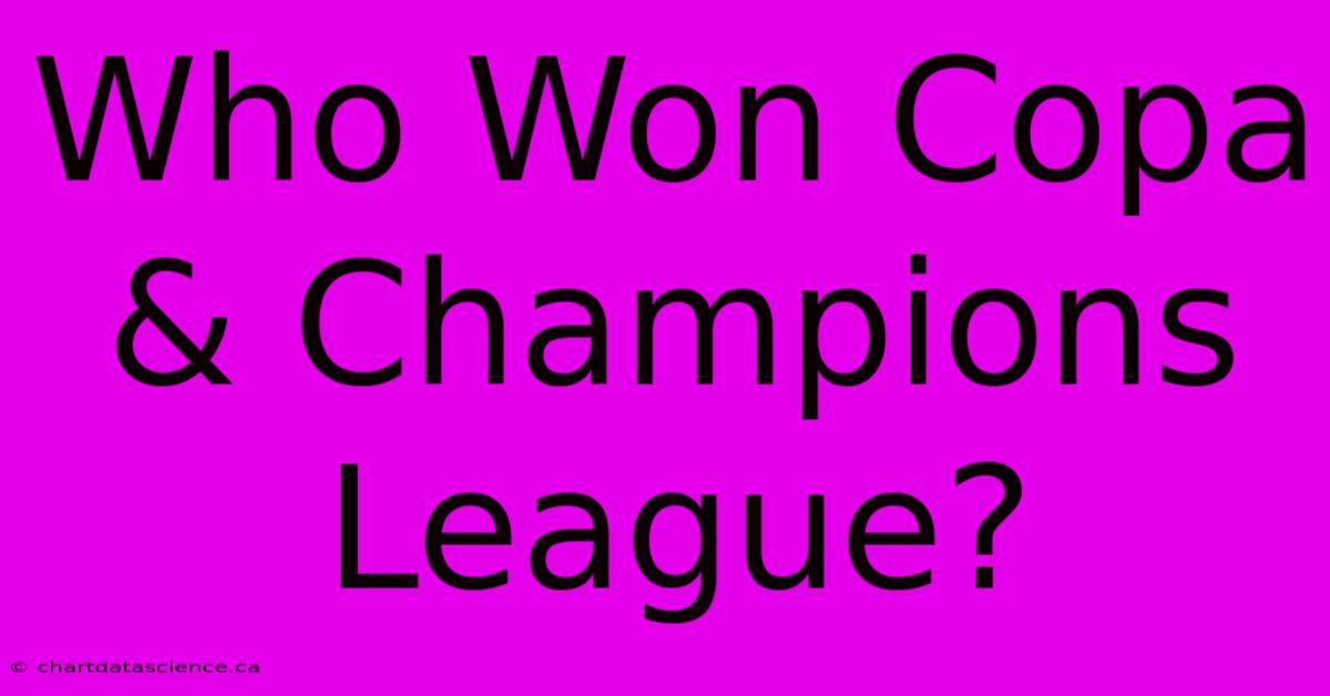 Who Won Copa & Champions League?