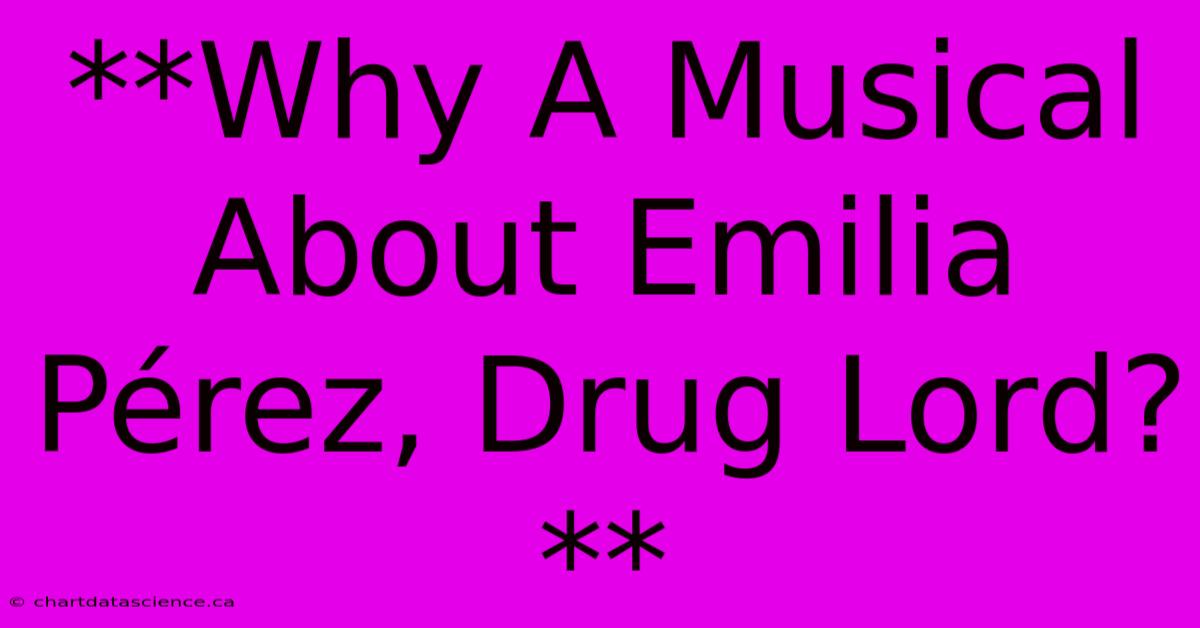 **Why A Musical About Emilia Pérez, Drug Lord?**