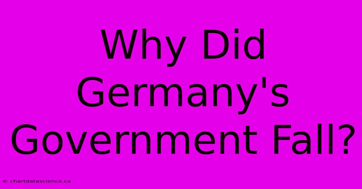 Why Did Germany's Government Fall?