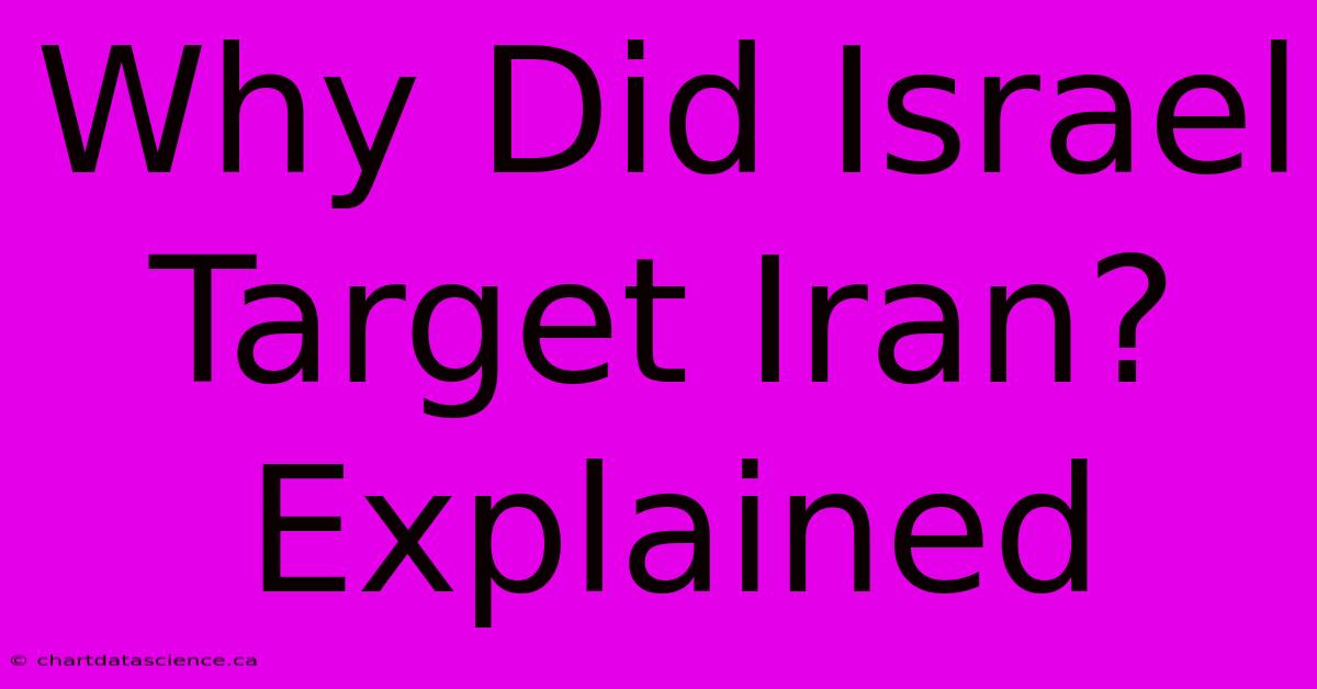 Why Did Israel Target Iran? Explained