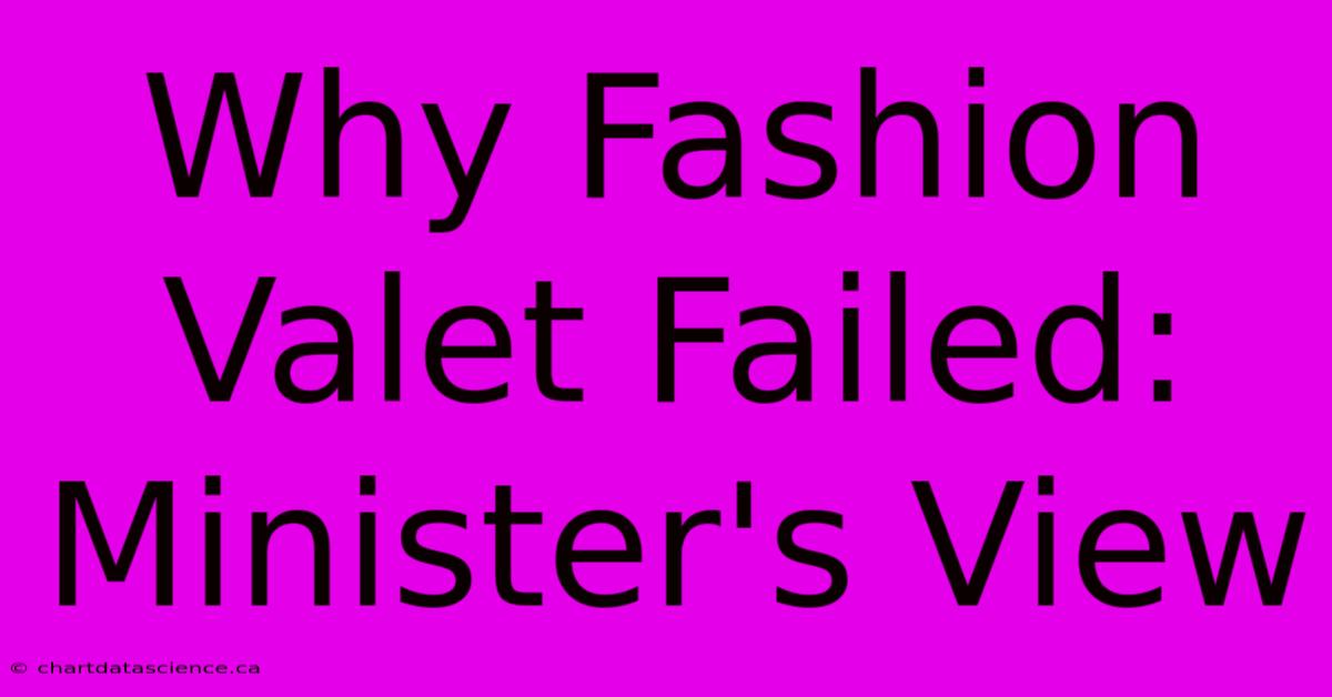 Why Fashion Valet Failed: Minister's View