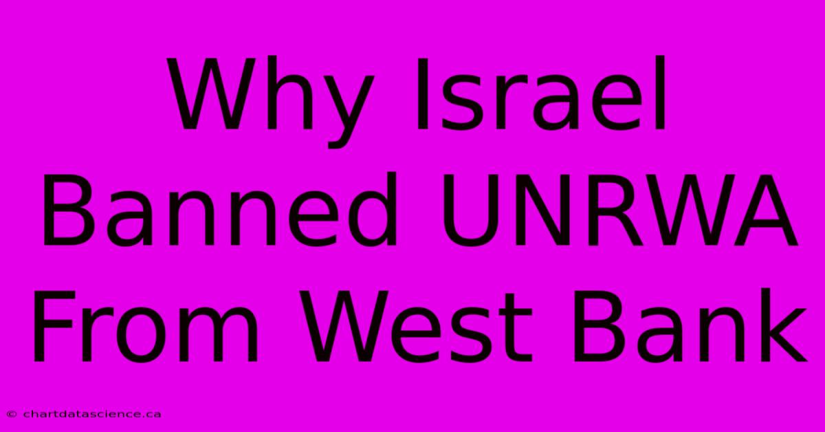 Why Israel Banned UNRWA From West Bank