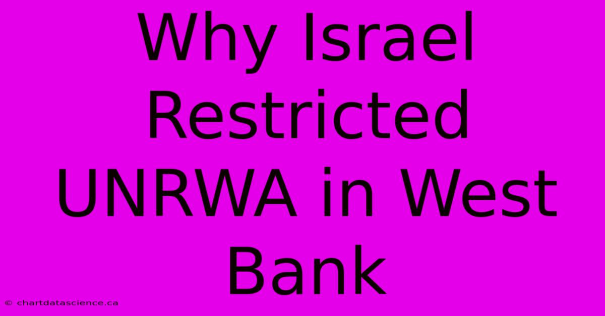 Why Israel Restricted UNRWA In West Bank