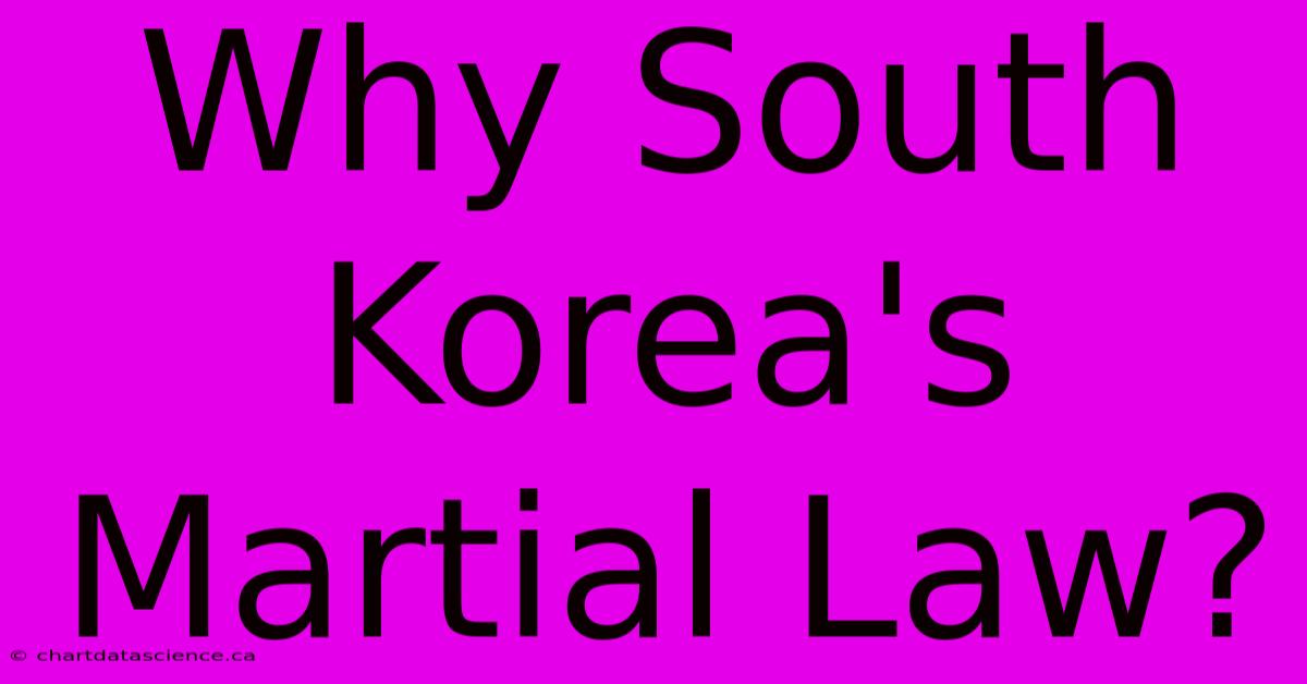 Why South Korea's Martial Law?