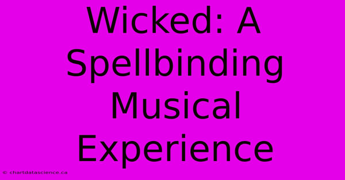 Wicked: A Spellbinding Musical Experience