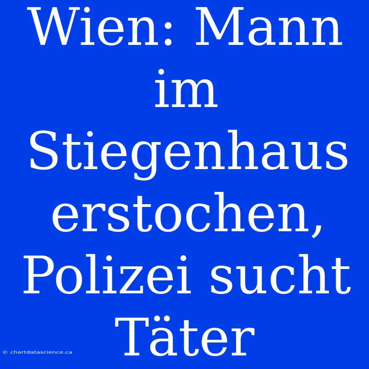 Wien: Mann Im Stiegenhaus Erstochen, Polizei Sucht Täter