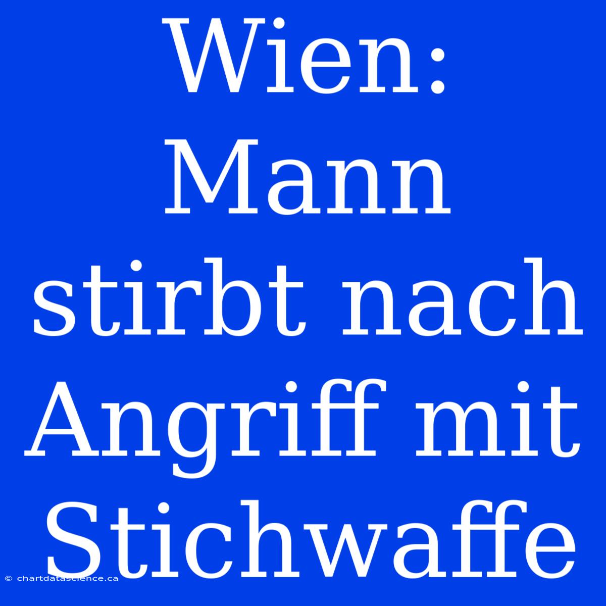 Wien: Mann Stirbt Nach Angriff Mit Stichwaffe