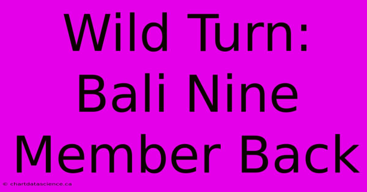 Wild Turn: Bali Nine Member Back